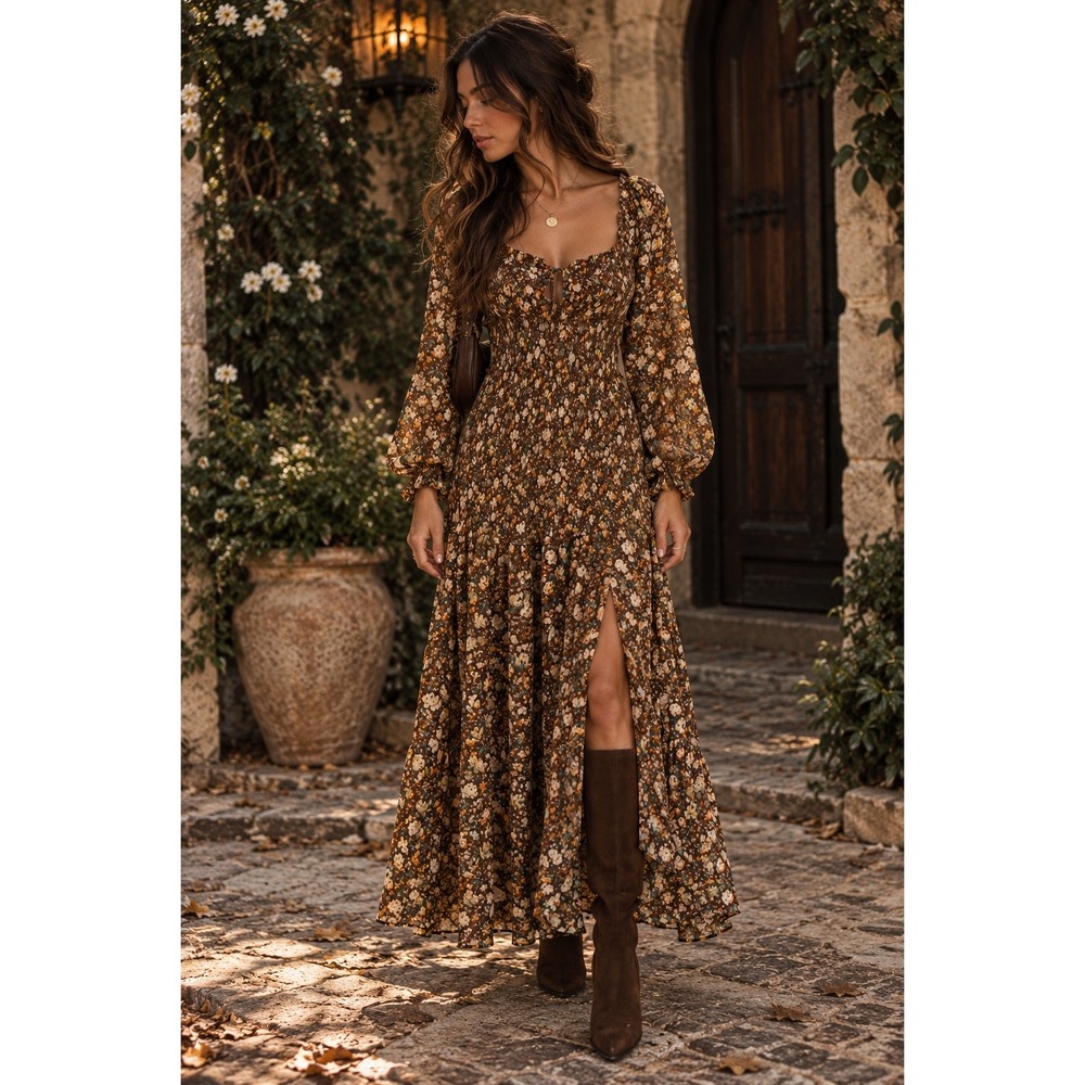 LUSH Floral Maxi Dress | Dark Romantic Prairie | NWT M